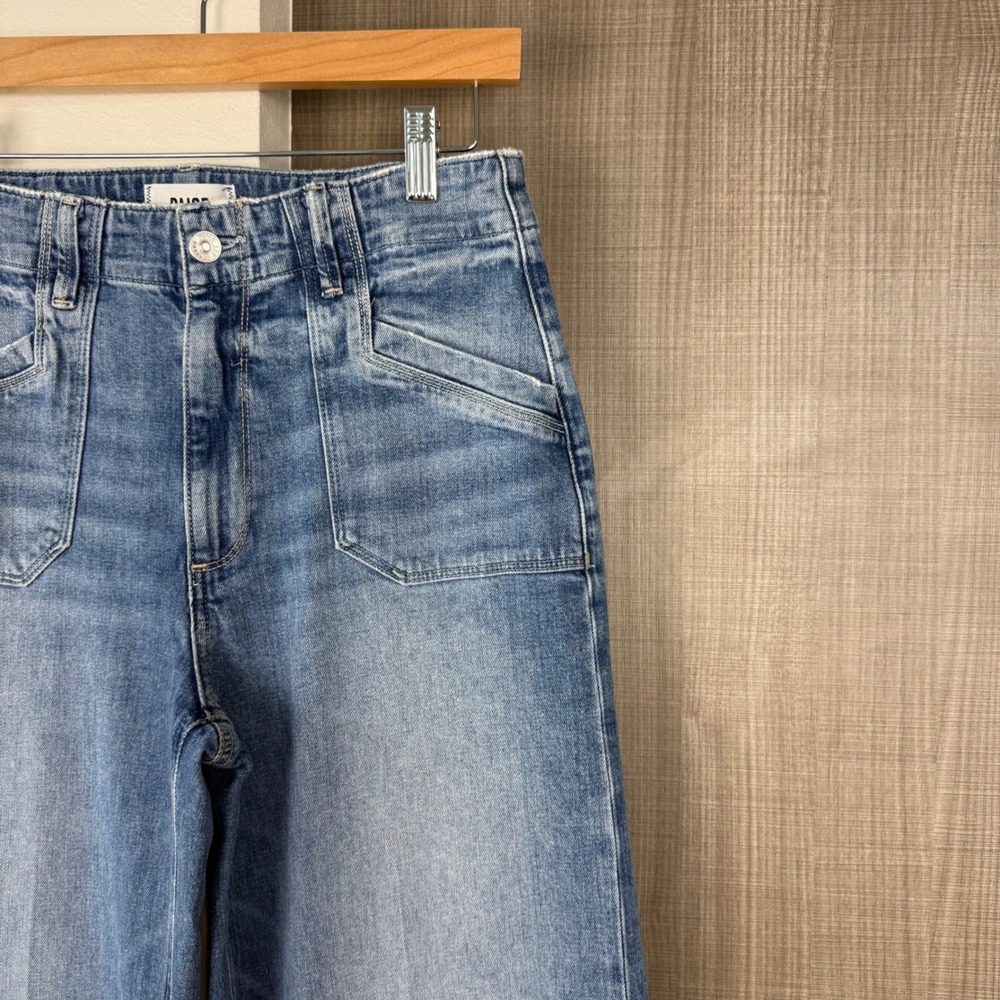 NEW Paige Anessa 31" High Rise Wide Leg Jeans in Viva Size 28 - Picture 8 of 15